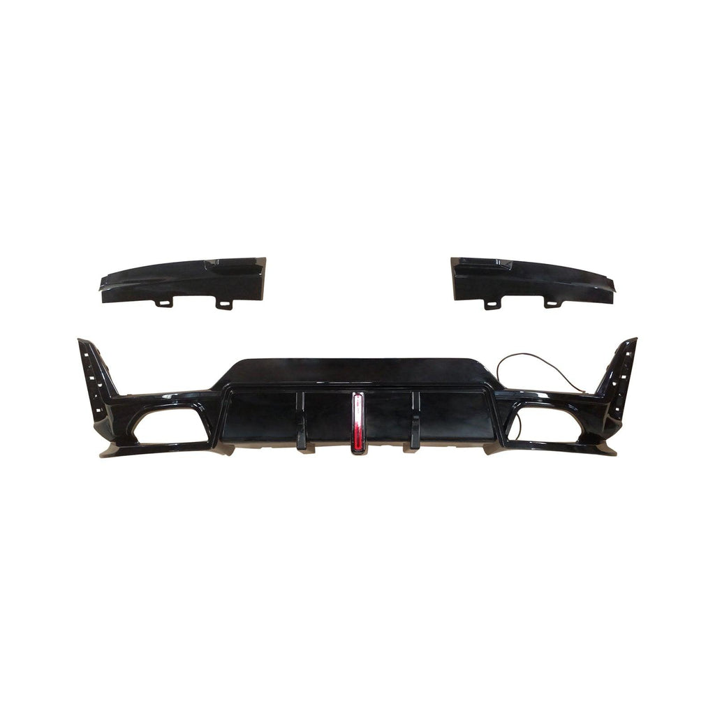 NINTE For 2023 - 2024 BMW 3 Series G20 LCI Gloss Black Rear Lower Diffuser with LED Light - NINTE