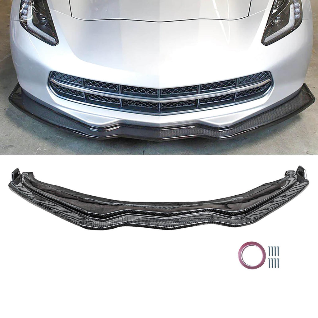 NINTE For 2014 - 2019 Chevy Corvette C7 Z06 Stingray Grand Sport Stage 2 Front Lip Front Bumper Chin Splitter - NINTE