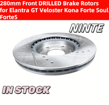 Charger l'image dans la galerie, NINTE 280mm Front DRILLED Brake Rotors for Elantra GT Veloster Kona Forte Soul Forte5 - NINTE