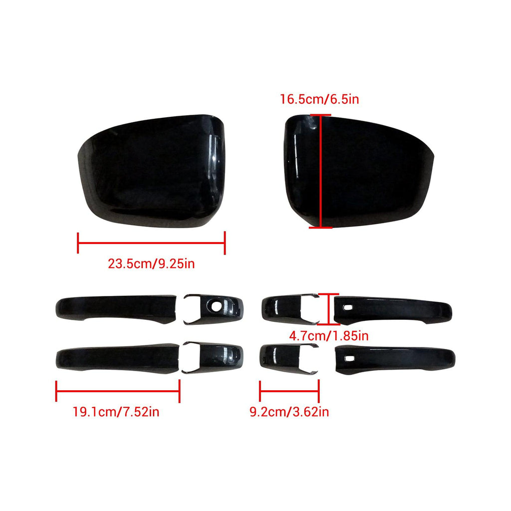 NINTE Mirror Covers & 4 Door handle Covers For Jeep Grand Cherokee 2013 - 2019 Dodge Durango 2014 - 2019 - NINTE