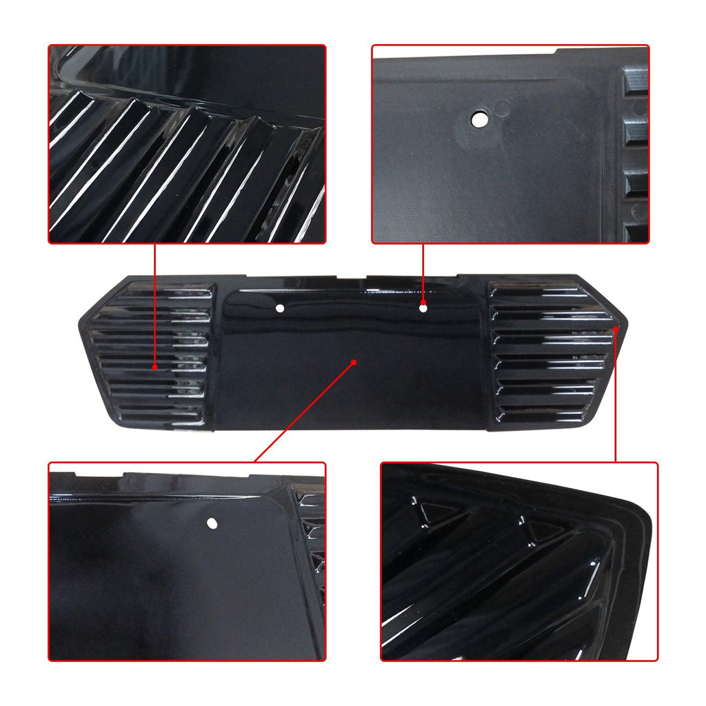 NINTE For 2020 - 2025 CORVETTE C8 GLOSS BLACK REAR LICENSE PLATE PANEL TRIM COVER FILLER - NINTE