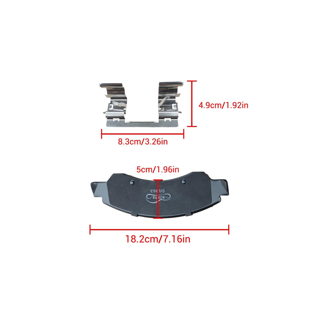 NINTE 4PCS New Front Ceramic Brake Pads Compatible with Chevrolet Tahoe GMC Sierra 1500 Yukon Escalade 4PCS - NINTE