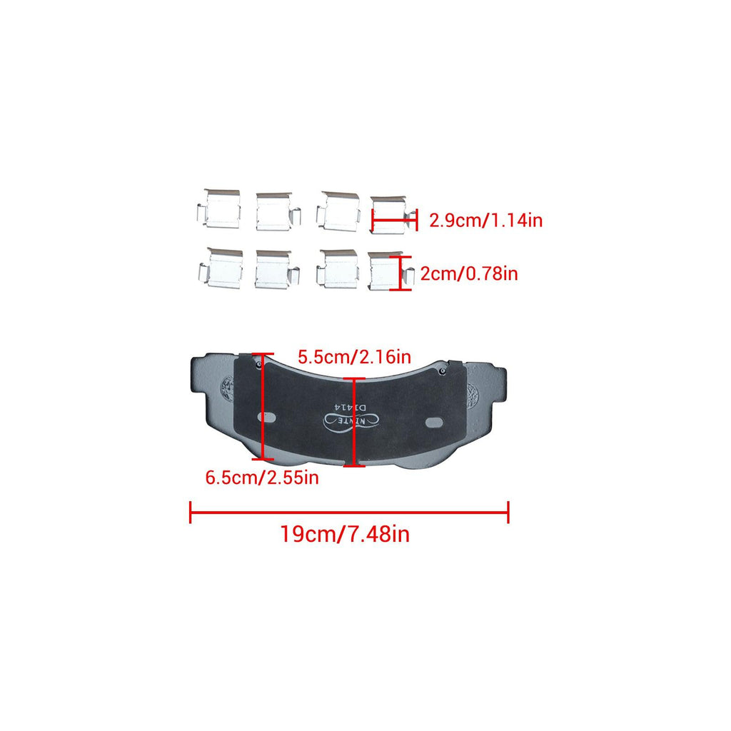 NINTE Front & Rear Ceramic Brake Pads for 2012 - 2020 Ford F - 150 F150 - NINTE