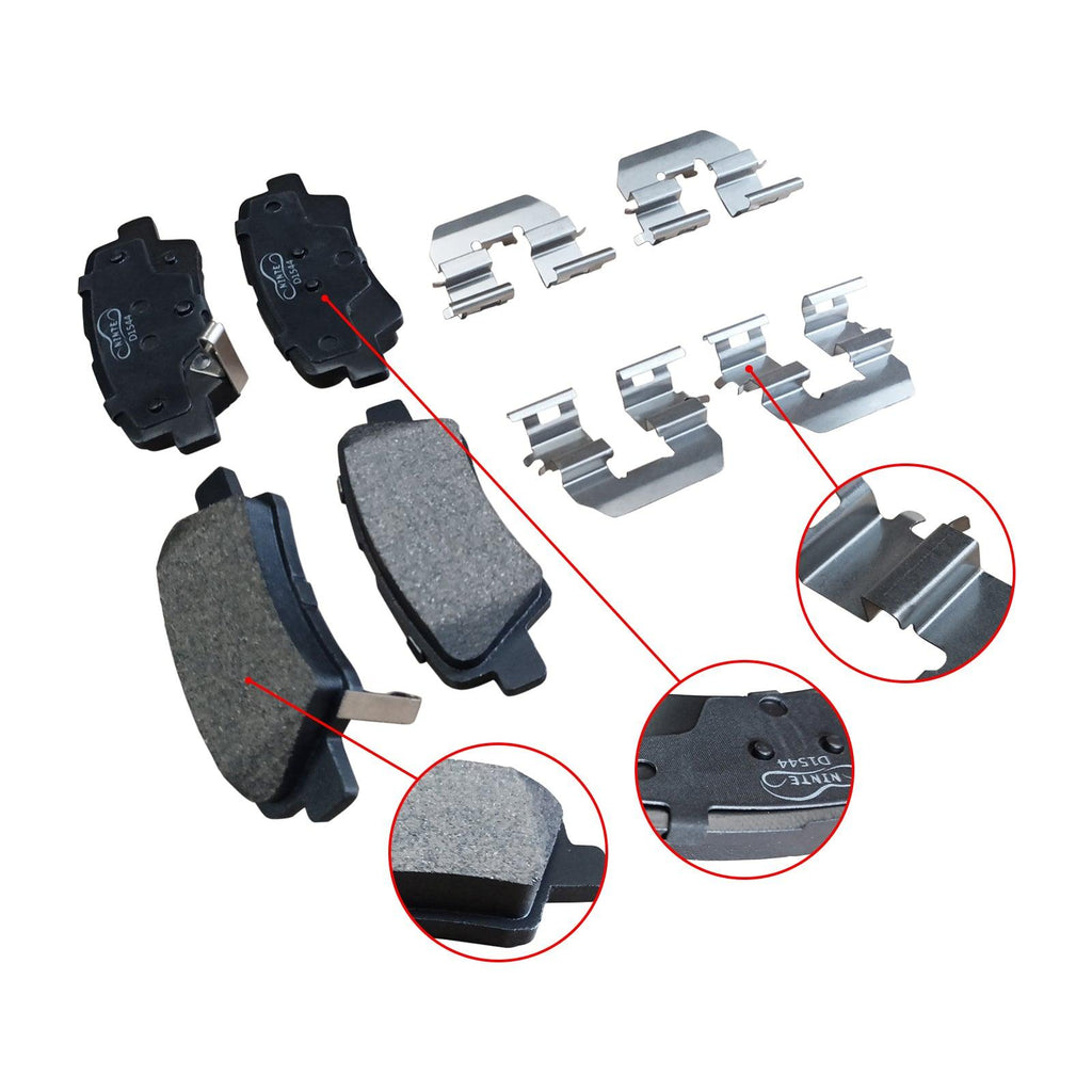 NINTE For 11 - 16 Hyundai Elantra 12 - 17 Accent 12 - 17 Kia Rio REAR Ceramic Disc Brake Pad - NINTE