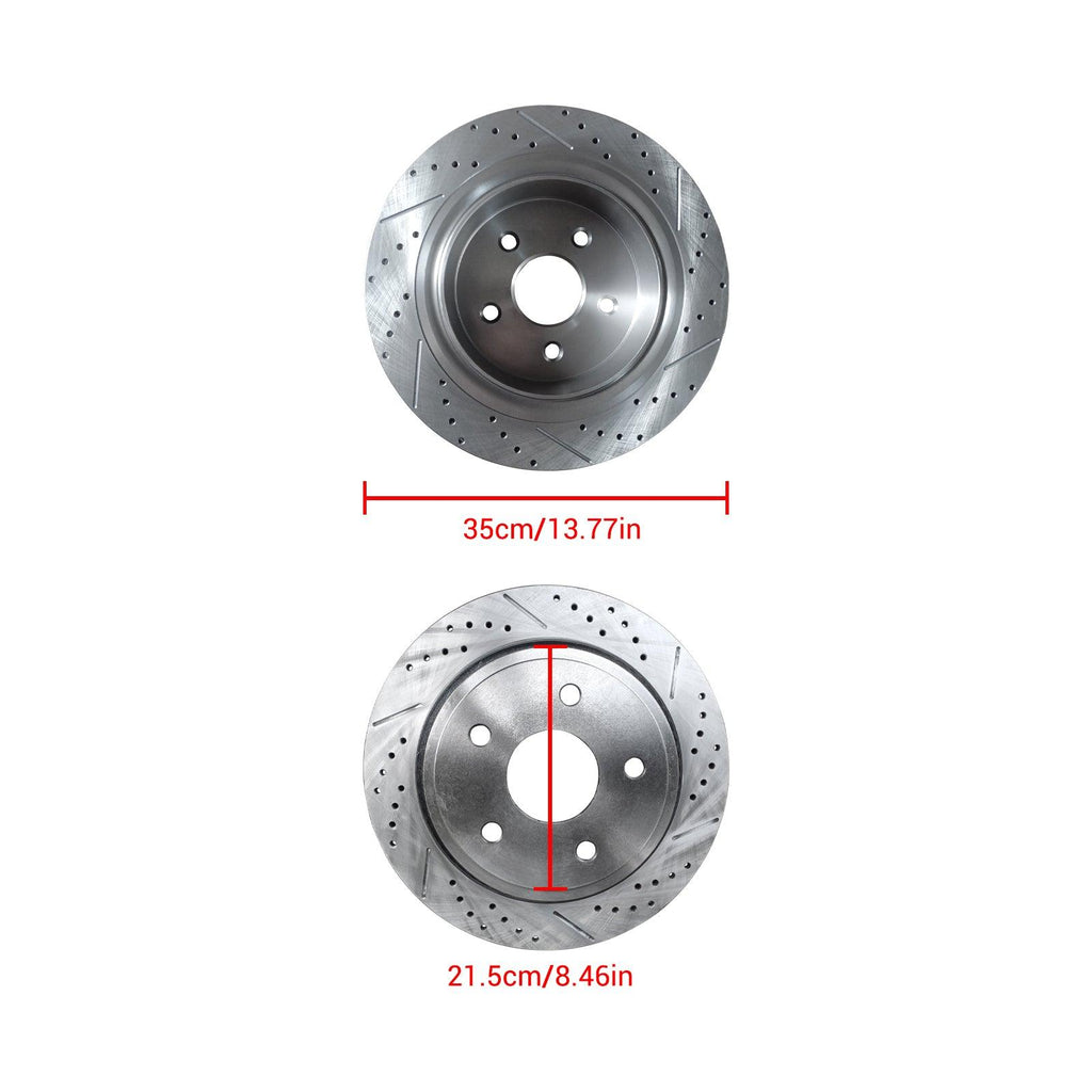 NINTE For Chrysler Aspen Dodge Ram 1500 Durango 5 Lug Model Rear Drilled Brake Rotors - NINTE