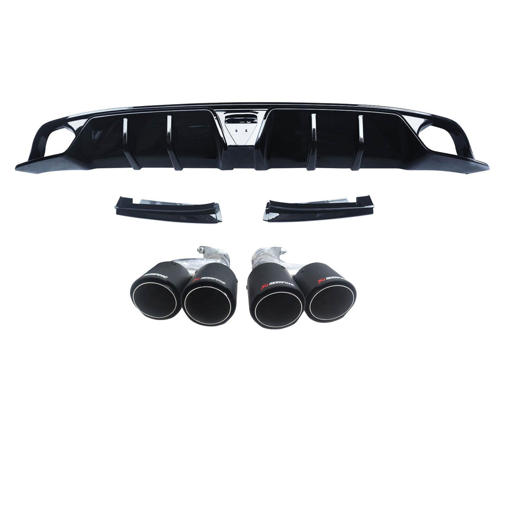 NINTE For 2022 - 2025 Honda Civic 11th Gen Sedan Rear Diffuser Rear Bumper Lip with LED Brake Light and tips - NINTE