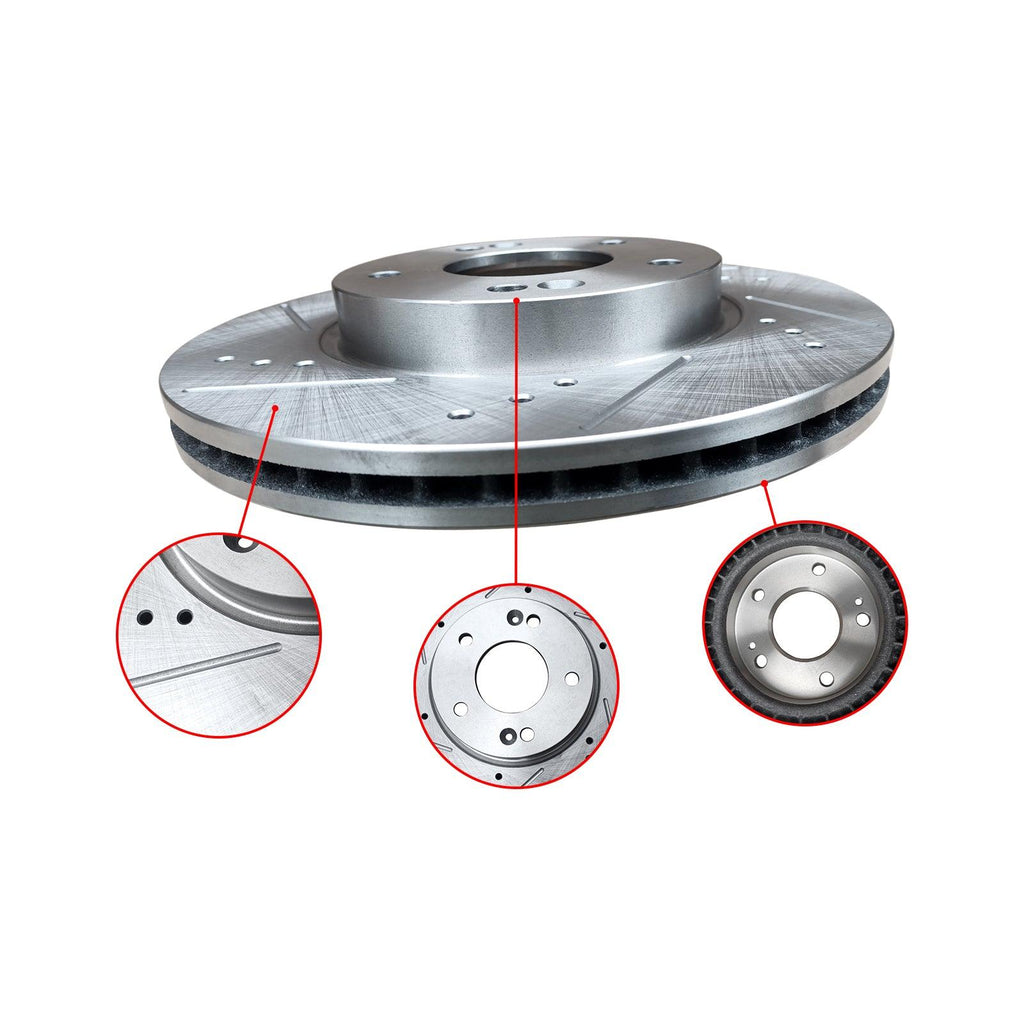 NINTE Rear Drilled Brake Rotors for Hyunda Elantra GT Veloster Venue Kona Forte Soul - NINTE