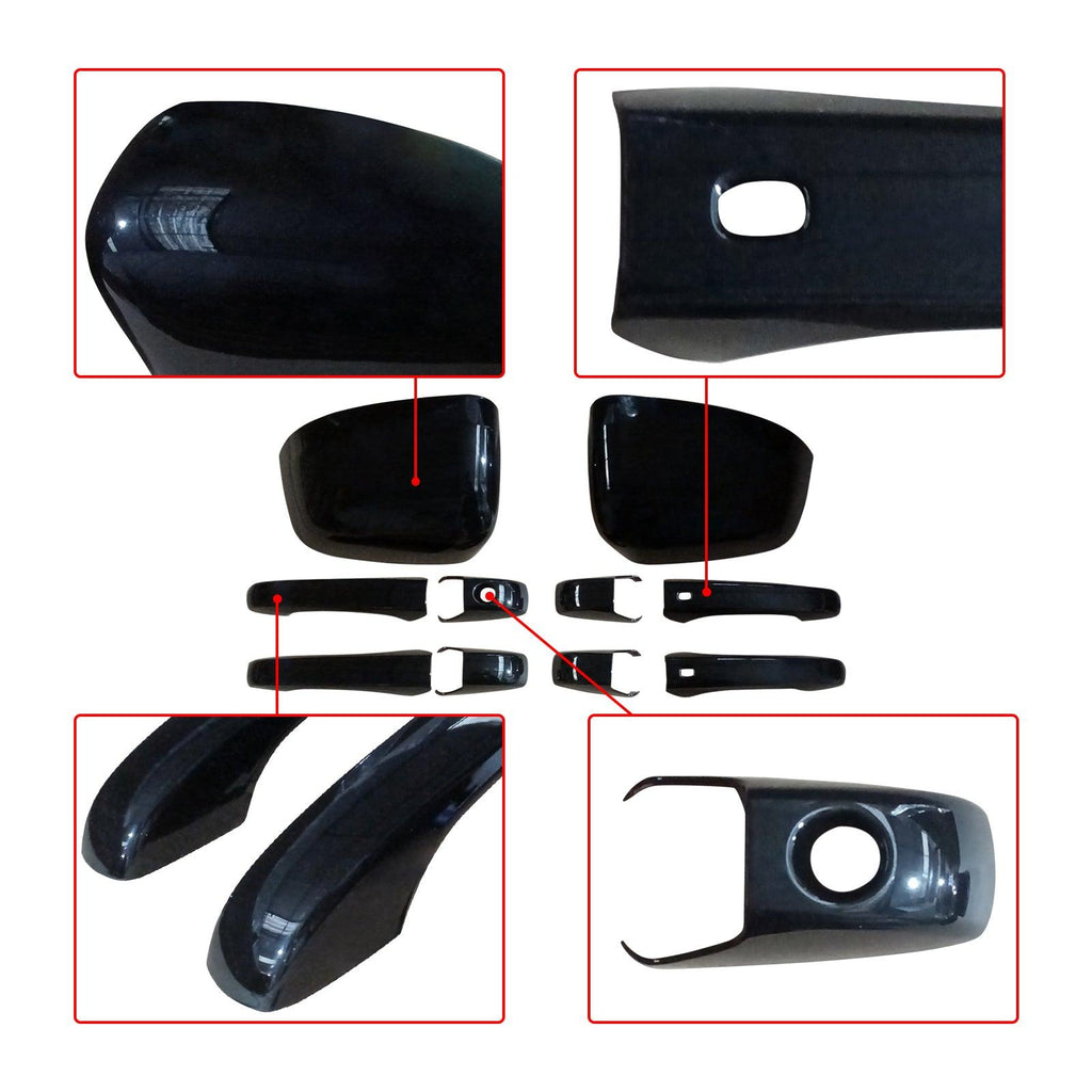 NINTE Mirror Covers & 4 Door handle Covers For Jeep Grand Cherokee 2013 - 2019 Dodge Durango 2014 - 2019 - NINTE