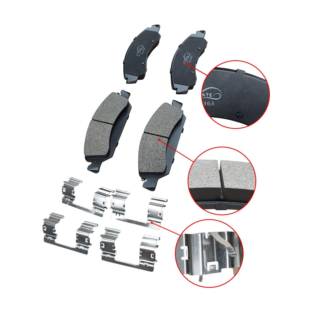 NINTE 4PCS New Front Ceramic Brake Pads Compatible with Chevrolet Tahoe GMC Sierra 1500 Yukon Escalade 4PCS - NINTE