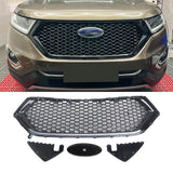 NINTE Grill For 2015-2018 Ford Edge Front Bumper Grille Gloss Black Honeycomb Mesh Grill Replacement