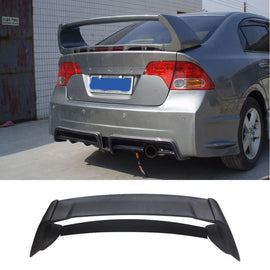NINTE Rear Spoiler for 2006 - 2011 Honda Civic Sedan Matte Black Mugen Style RR Trunk Splitter Wing - NINTE