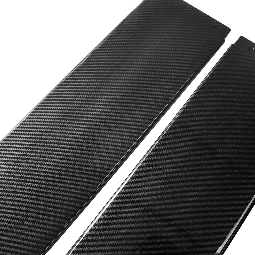 NINTE Side Skirts 2.2M/86.6 Inch Universal Fit PP Carbon Look Rocker Panel Extension Lip Splitters 3pcs - NINTE