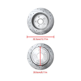 NINTE 330mm Rear Drilled Brake Rotors for 2011 - 2020 Jeep Grand Cherokee Dodge Durango - NINTE
