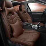 NINTE Universal PU Leather Seat Cover Full Set 5D 5-Seats Car Protector Cushion