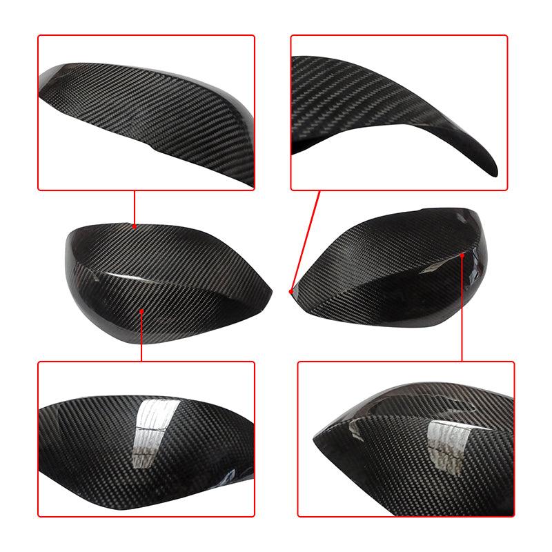 NINTE Real Carbon Fiber Mirror Caps For 2014 - 2024 Infiniti QX30 Q50S Q50 Q60 Q70 Tape - On Overlay View Mirror Covers Cap(NOT the Replacement) - NINTE
