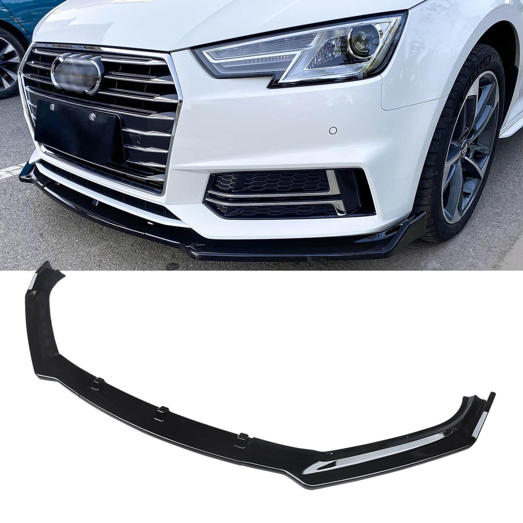 NINTE For 2017 - 2018 Audi A4 Sport ABS Front Lip Painted 3 Pieces Lower Bumper Splitter - NINTE