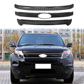 NINTE For 2011 - 2015 Ford Explorer Grill Cover Base Limited XLT Painted Grille Overlay Trim - NINTE