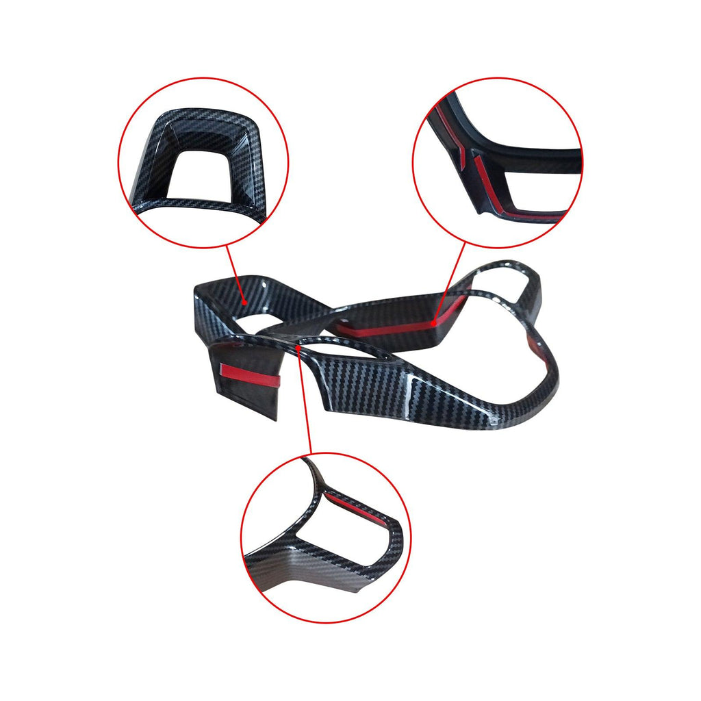 NINTE For 2022 - 2025 11th Honda Civic Steering Wheel Cover Trims Interior Accessories Carbon Fiber - NINTE