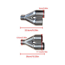 Load image into Gallery viewer, NINTE Pair of Dual Exhaust Tips Staggered Single Wall 304 Stainless Steel for ID: 2.5 inch/OD: 3.5"/ Length: 10.25" - NINTE
