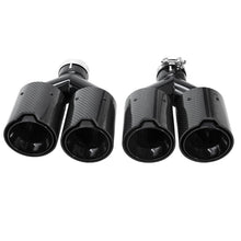 Laden Sie das Bild in den Galerie-Viewer, NINTE Dual Exhaust Tip For BMW Universal Tail Pipes Y Style Carbon Fiber 2.5" Inlet 3.5"Outlet - NINTE
