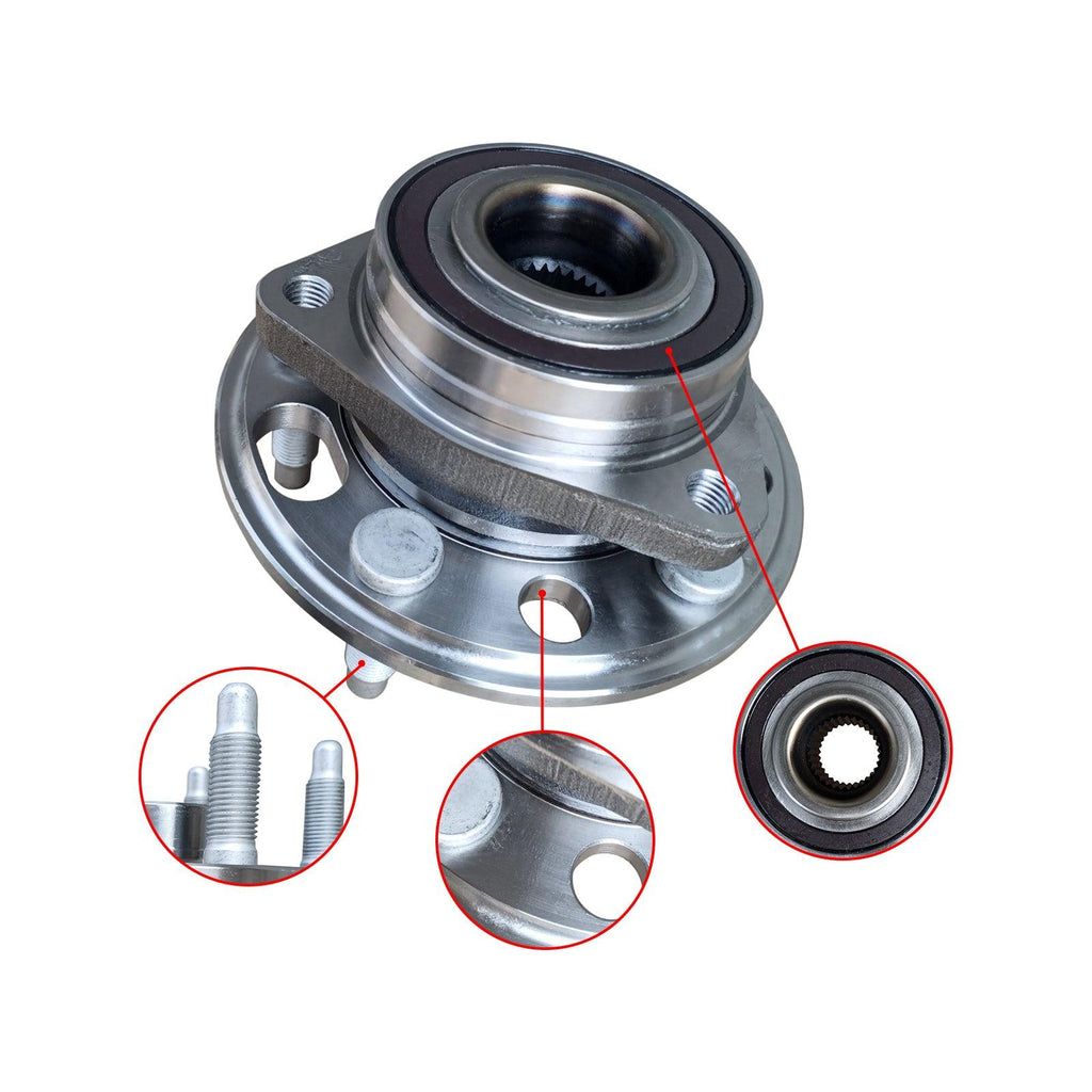 NINTE Front or Rear Wheel Bearing and Hubs for Chevy Malibu Equinox Impala GMC Terrain - NINTE