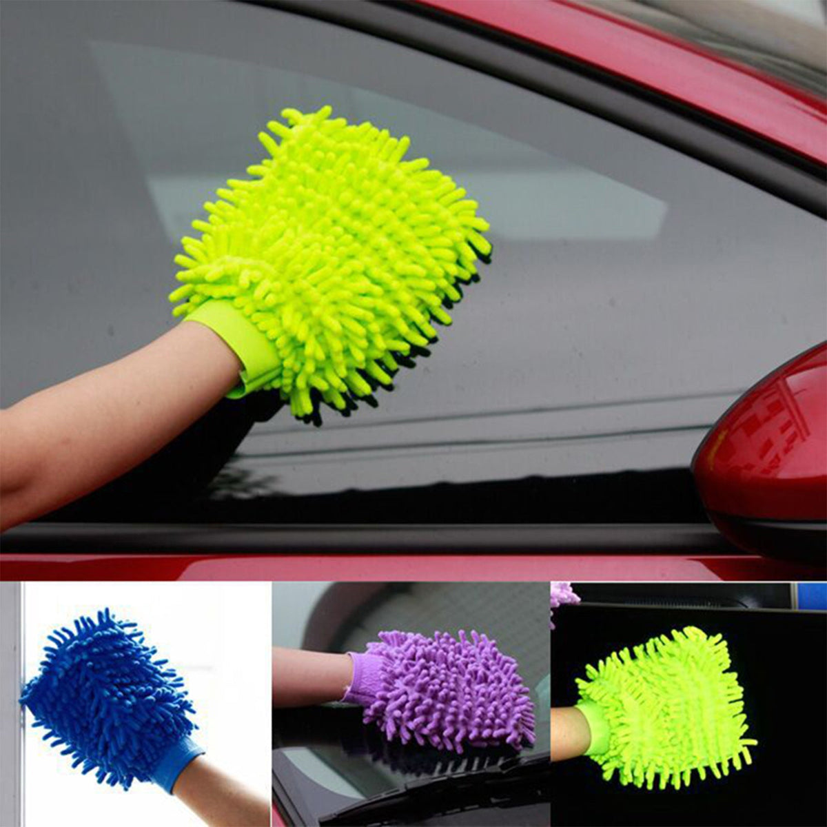 NINTE 2PCs Universal Scratch-Free Microfiber Wash Mitt For All Cars