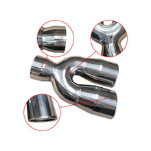 Laden Sie das Bild in den Galerie-Viewer, NINTE 2.5" to 3" Dual Exhaust Tip 2 1/2 Inch Inlet 3 Inch Outlet 9.5" Length Weld On Exhaust Tailpipe Tips 304 Polished Stainless Steel 1.2mm Thickness Double Wall Slant Rolled Edge - NINTE