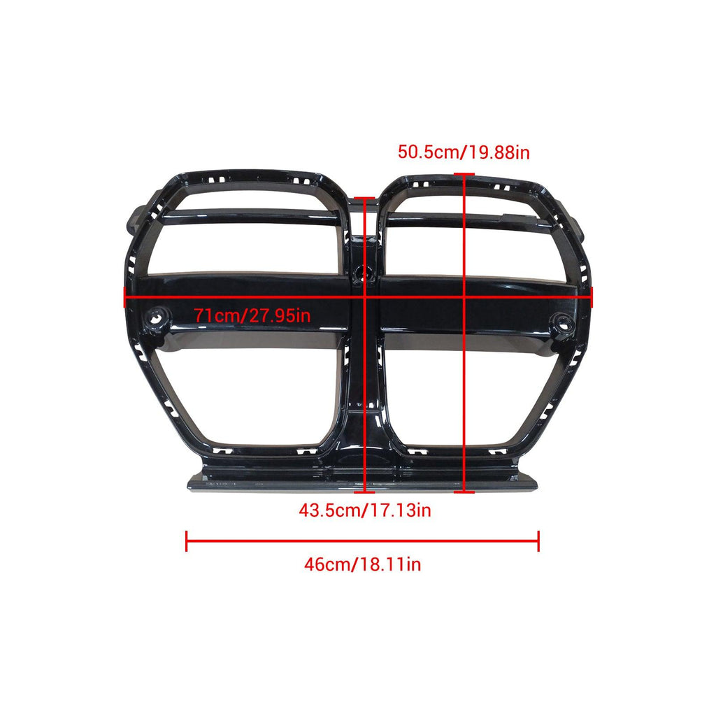 NINTE Nose Grille For 2021 - 2025 BMW M3 G80 M4 G82 G83 V - ST Style Crystal Black - NINTE