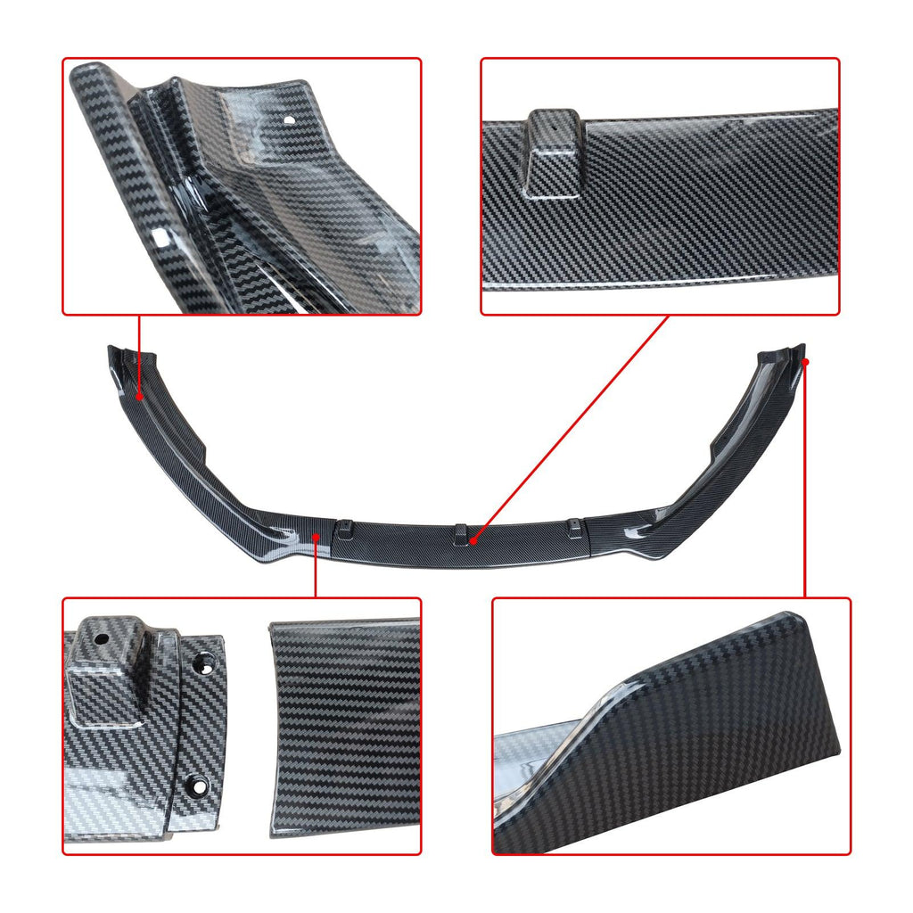 NINTE For 2017 - 2018 Ford Fusion Front Lip Front Bumper Lip 3PCS Body Kit Spoiler Splitter - NINTE