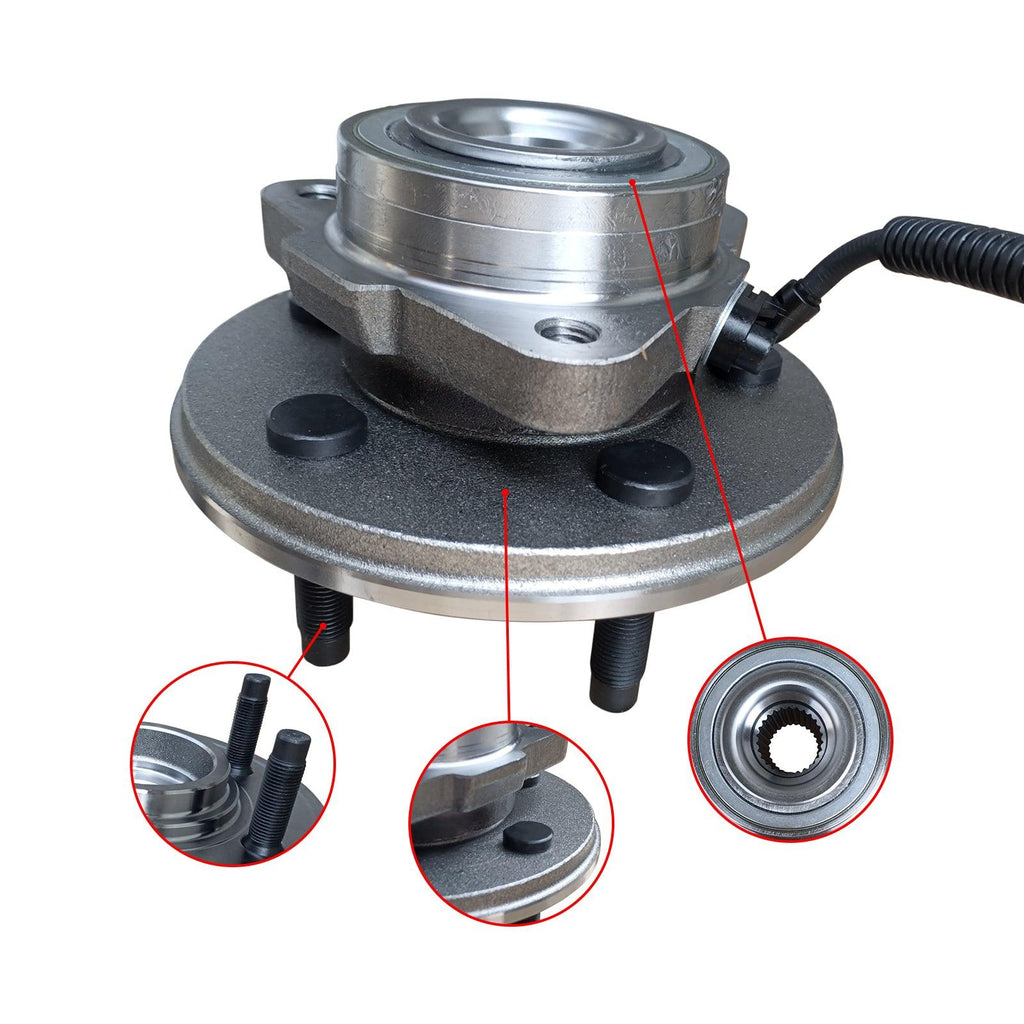 NINTE for 2006 - 2010 Ford Explorer Mercury Mountaineer 515078 Pair (2) Front Wheel Bearing Hub - NINTE