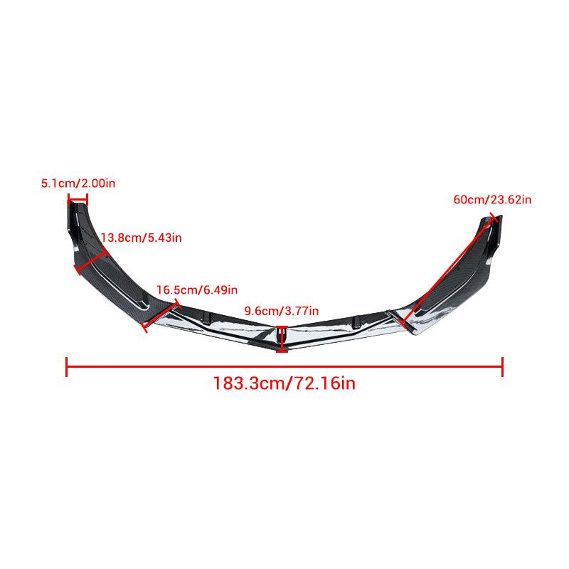 NINTE For 2016 - 2024 Chevrolet Malibu Front Lip ABS 3PCs Front Bumper Splitters - NINTE