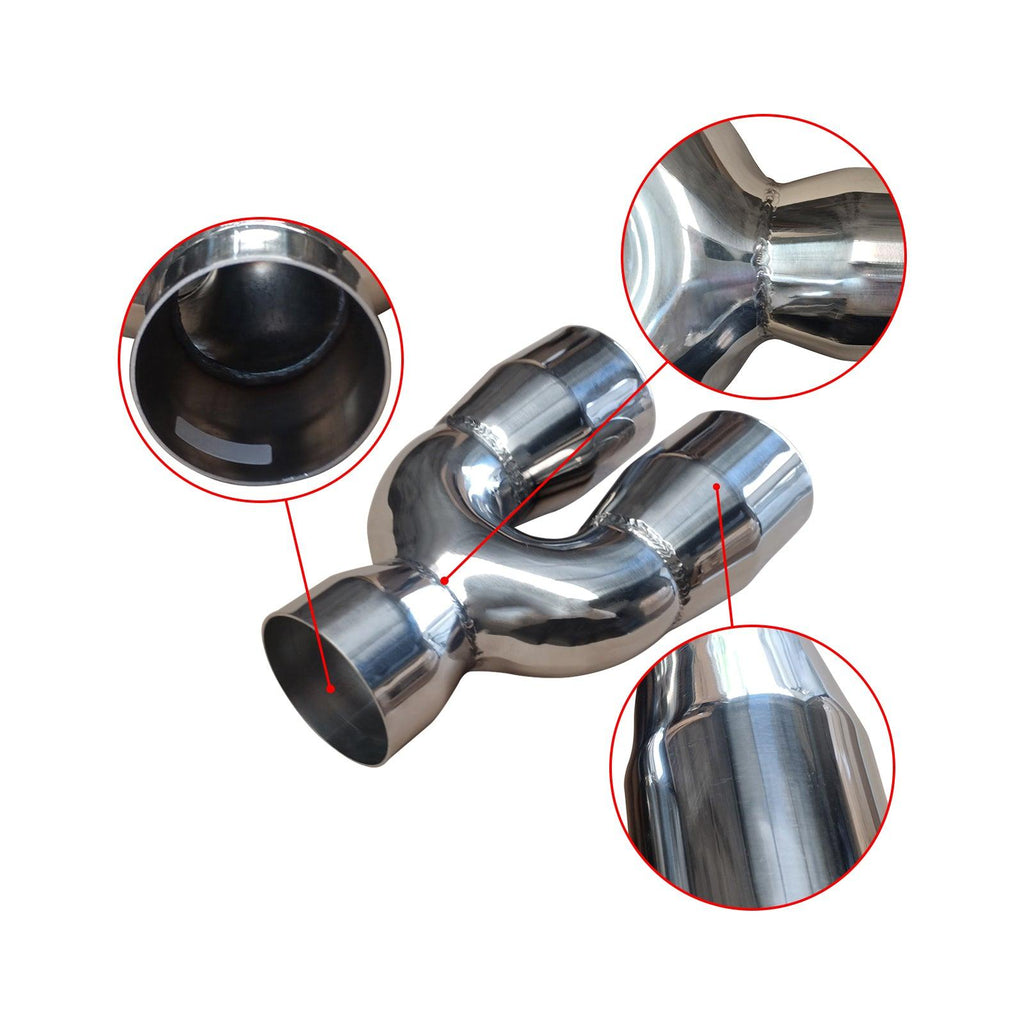 NINTE 2.5" to 3" Dual Exhaust Tip 2 1/2 Inch Inlet 3 Inch Outlet 9.5" Length Weld On Exhaust Tailpipe Tips 304 Polished Stainless Steel 1.2mm Thickness Double Wall Slant Rolled Edge - NINTE