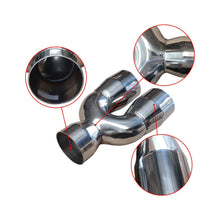 Laden Sie das Bild in den Galerie-Viewer, NINTE 2.5" to 3" Dual Exhaust Tip 2 1/2 Inch Inlet 3 Inch Outlet 9.5" Length Weld On Exhaust Tailpipe Tips 304 Polished Stainless Steel 1.2mm Thickness Double Wall Slant Rolled Edge - NINTE