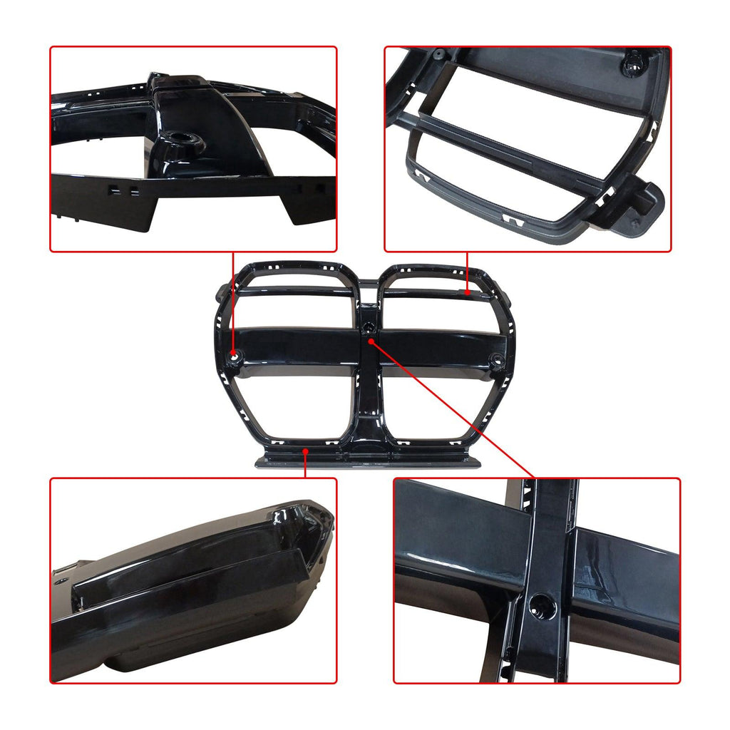 NINTE Nose Grille For 2021 - 2025 BMW M3 G80 M4 G82 G83 V - ST Style Crystal Black - NINTE