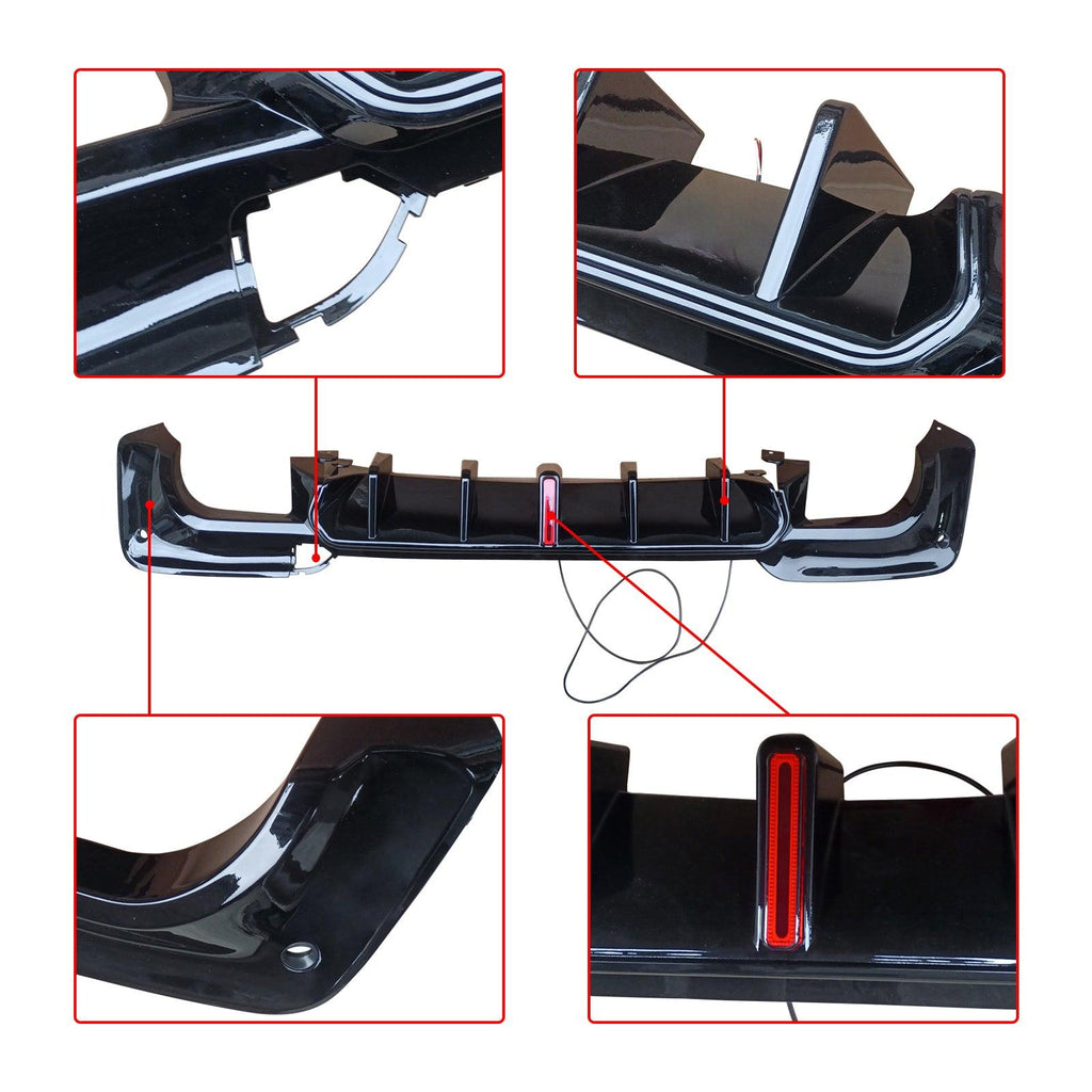 NINTE For 2018 - 2021 BMW X3 G01 M40i Rear Bumper Diffuser Lip Spoiler Gloss Black - NINTE