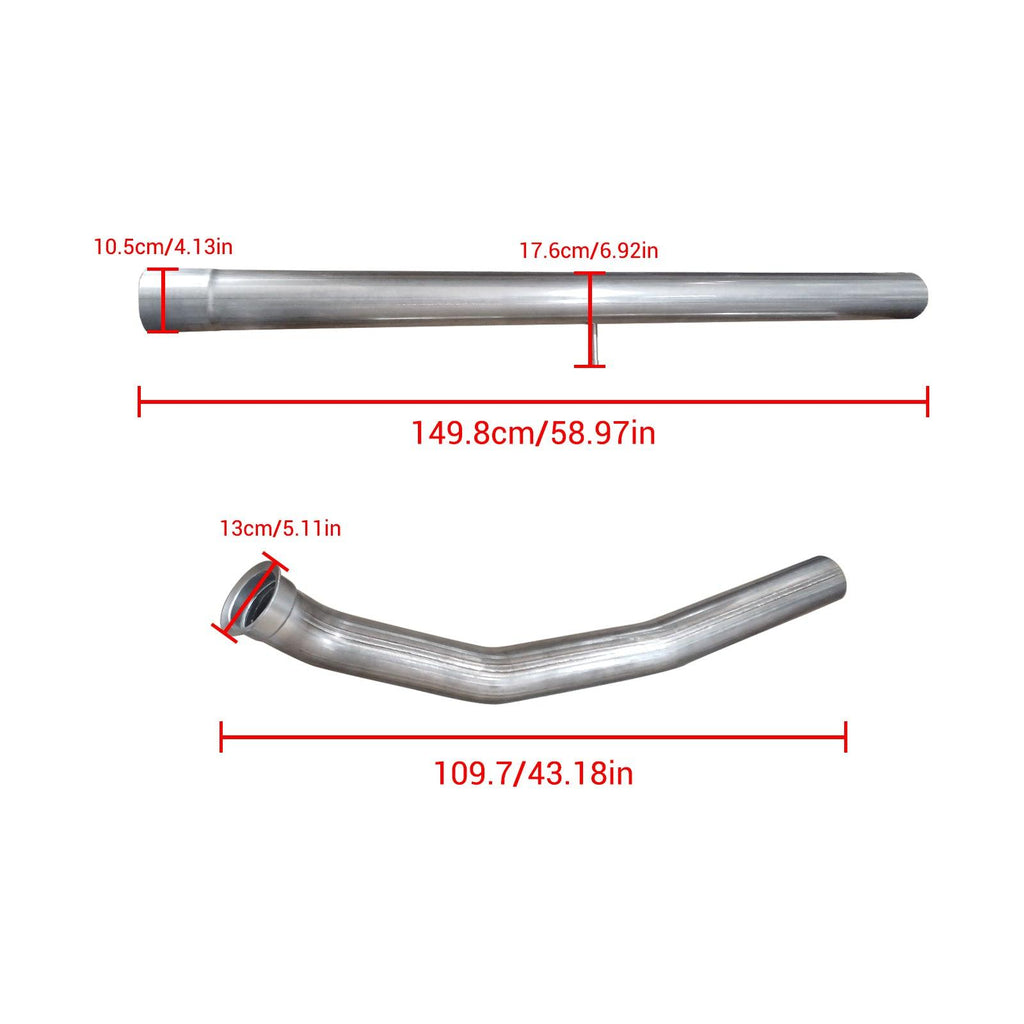 NINTE 4" 2007.5 - 2012 6.7 Cummins DPF Delete Race Pipe For Dodge Ram 2500/3500 - NINTE