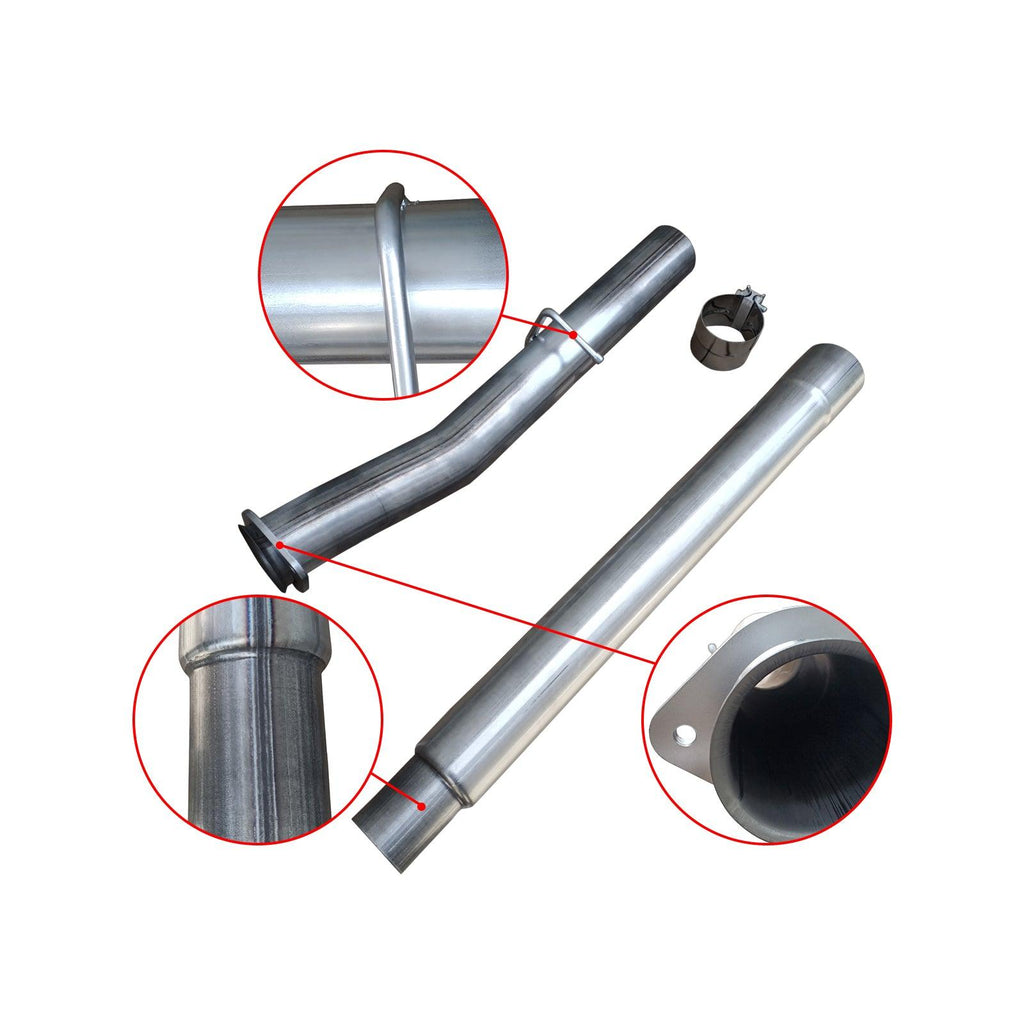 NINTE 4" 2008 - 2010 Ford 6.4 Powerstroke Cat & DPF Delete Race Pipe - NINTE