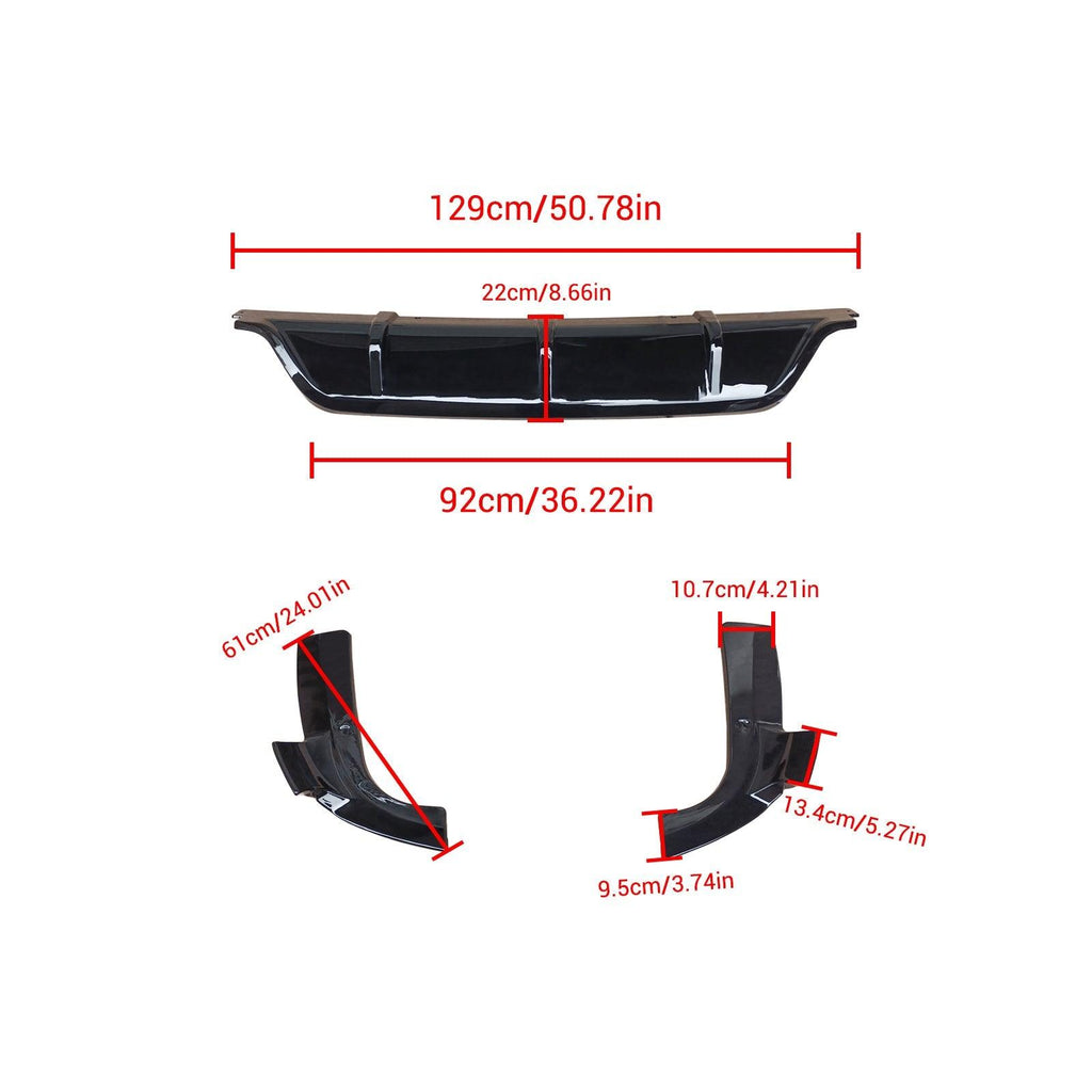 NINTE For 2020 - 2024 BMW G06 X6 M Sport Rear Diffuser Lip Gloss Black/Carbon Fiber Look - NINTE