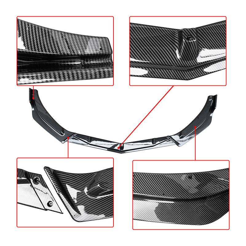 NINTE For 2016 - 2024 Chevrolet Malibu Front Lip ABS 3PCs Front Bumper Splitters - NINTE
