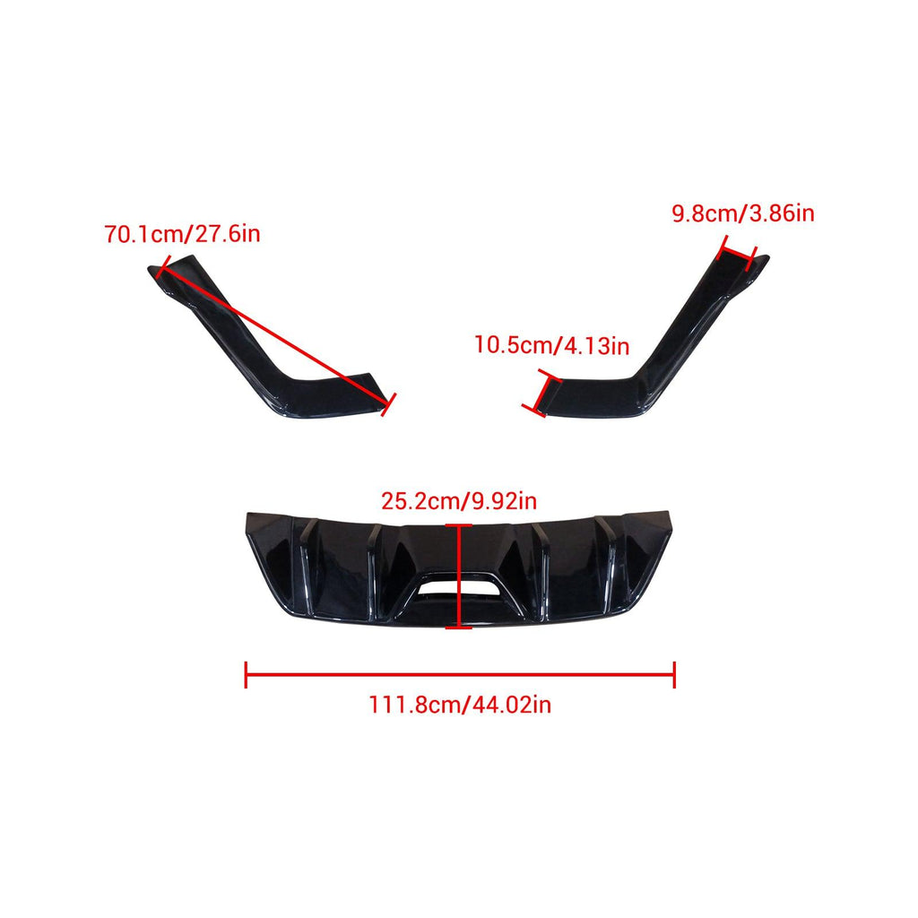 NINTE Rear Diffuser Fit For 2015 - 2017 Ford Mustang HN Style Rear Bumper Diffuser ABS Rear Bumper Diffuser Rear Bumper - NINTE