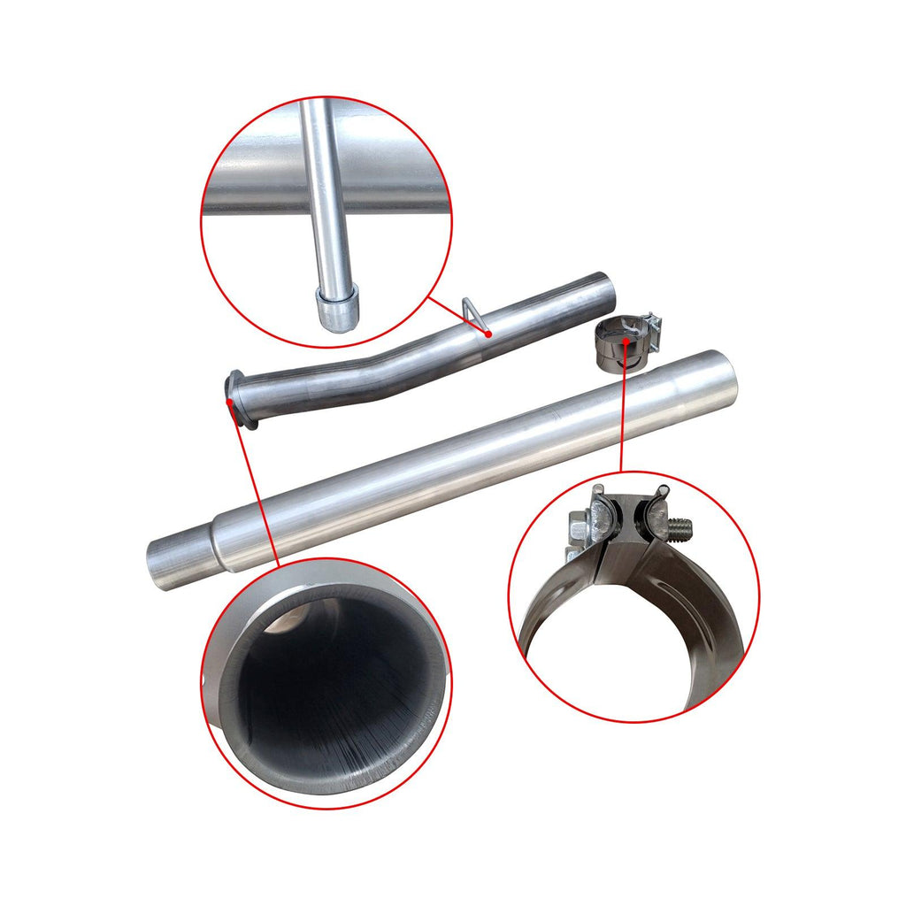 NINTE 4" 2008 - 2010 Ford 6.4 Powerstroke Cat & DPF Delete Race Pipe - NINTE