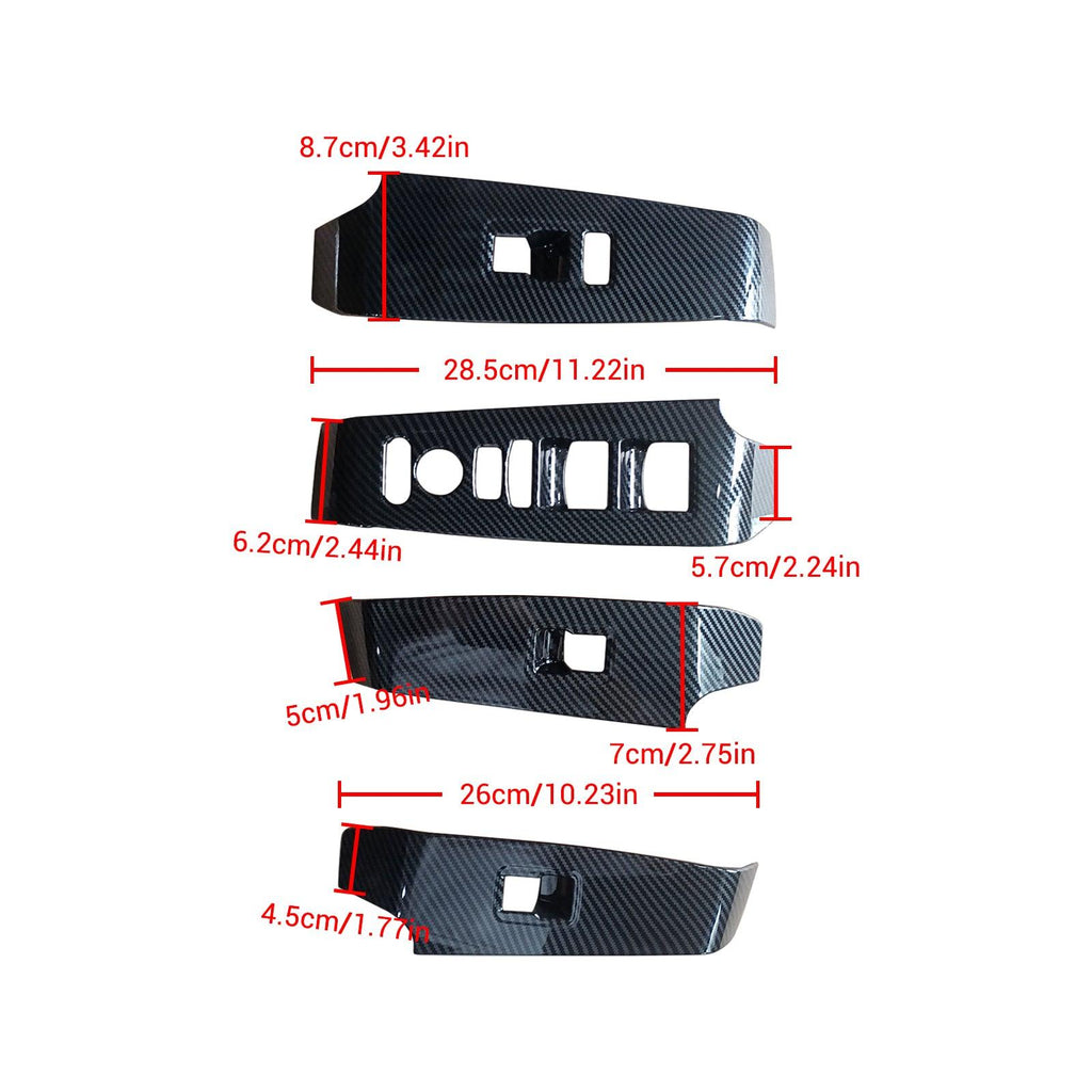 NINTE For 2022 - 2025 11th Gen Honda Civic Window Lift Panel Switch Cover Trim ABS Carbon Fiber - NINTE