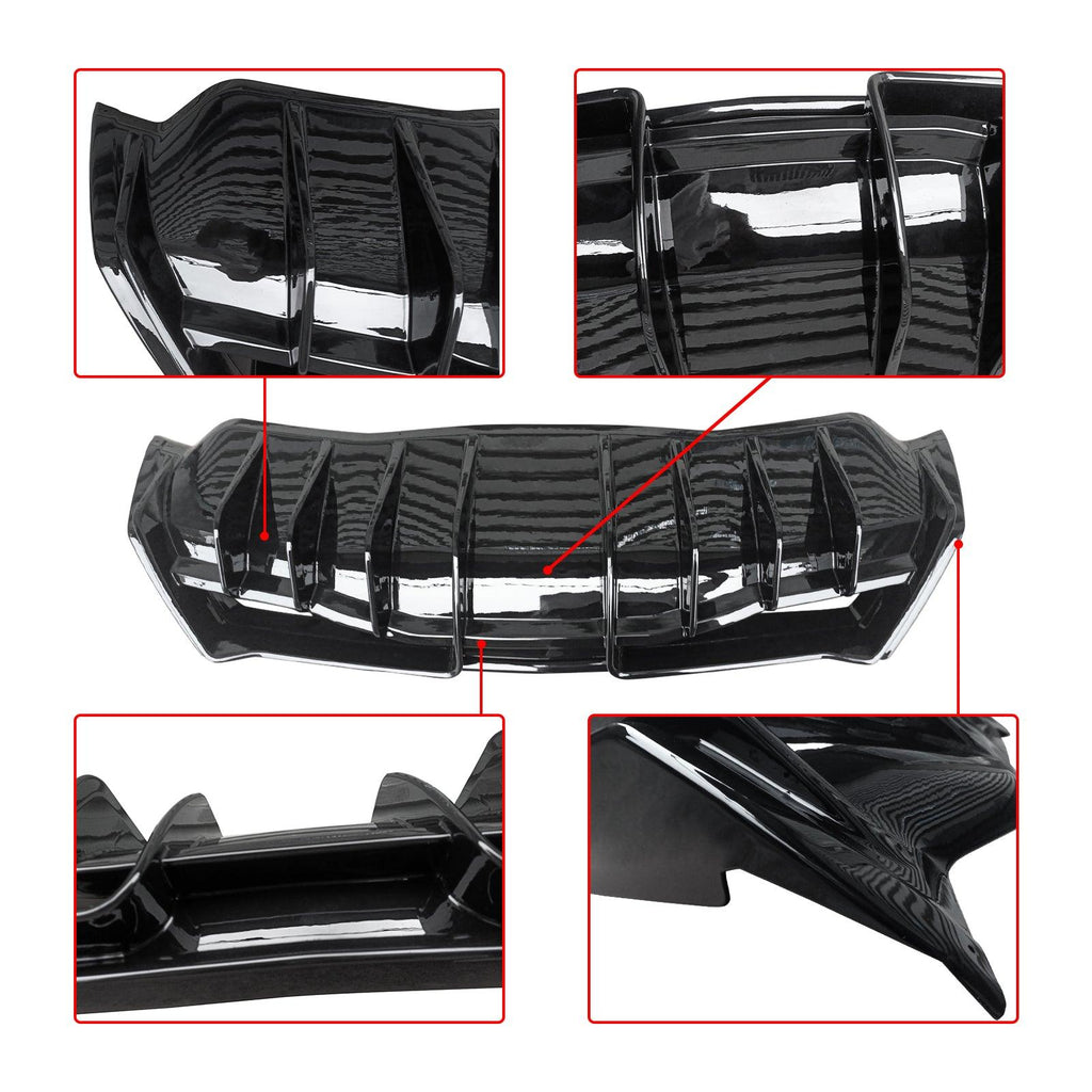 NINTE Rear Diffuser For 2020 - 2025 Chevy Corvette C8 ABS Add - on Gloss Black Lower Bumper Exterior Accessories - NINTE