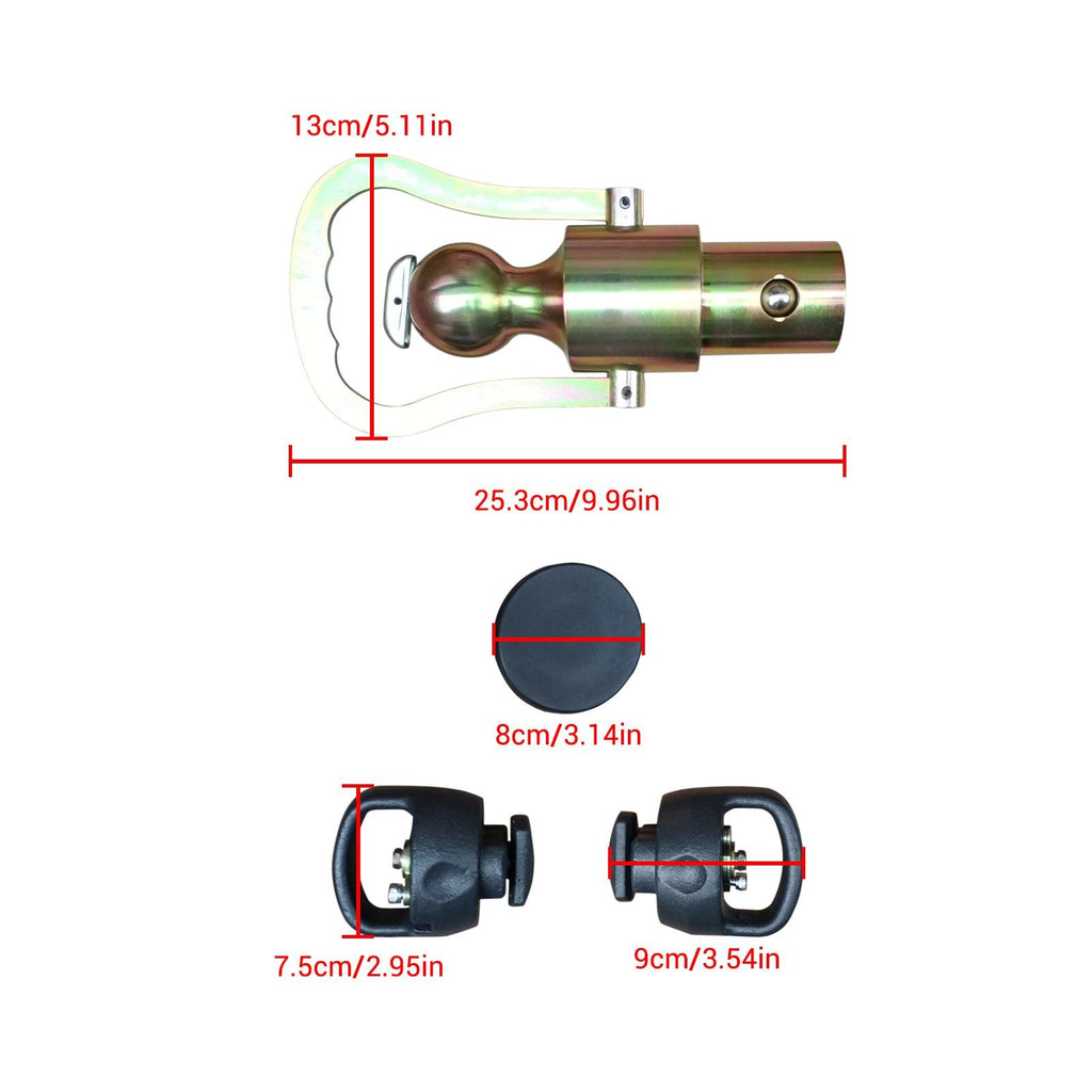 NINTE Gooseneck Ball & Safety Chain Kit For 2013 - 2024 Ram 2500/3500 - NINTE