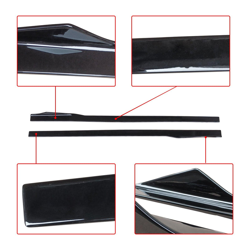 NINTE For 2019 - 2024 BMW 8 Series G16 Gran Coupe M8 F93 Gloss Black Side Skirts Extension Lip AC - NINTE