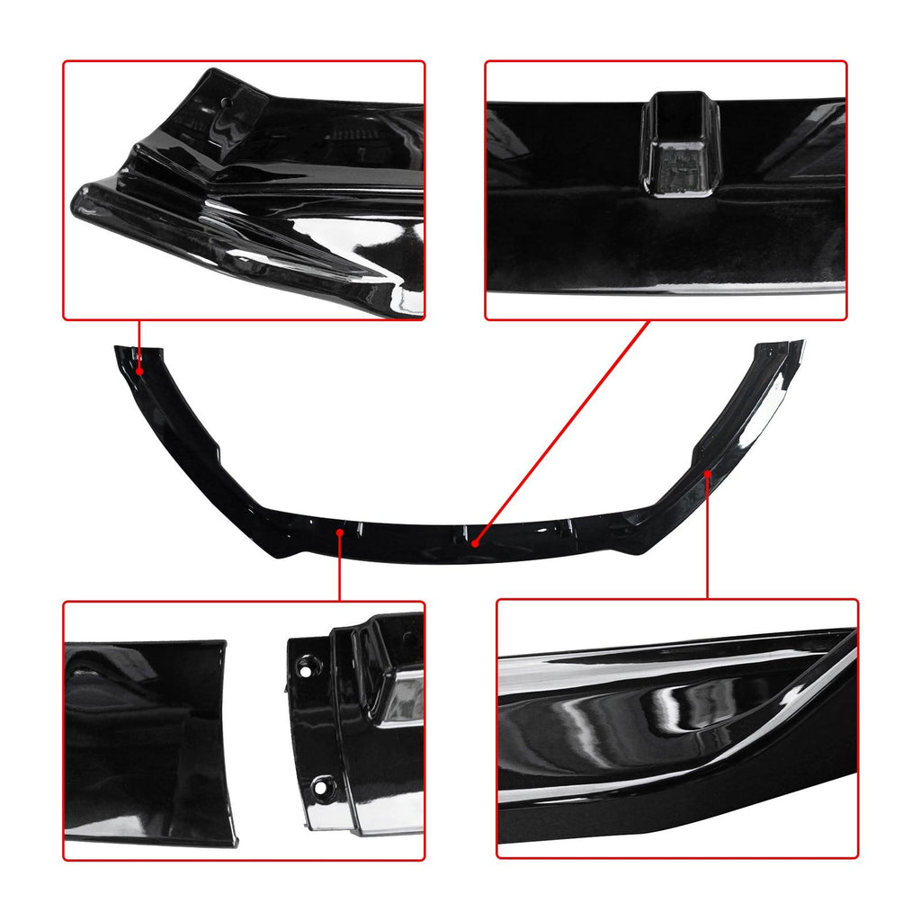 NINTE For 2017 - 2018 Ford Fusion Front Lip Front Bumper Lip 3PCS Body Kit Spoiler Splitter - NINTE