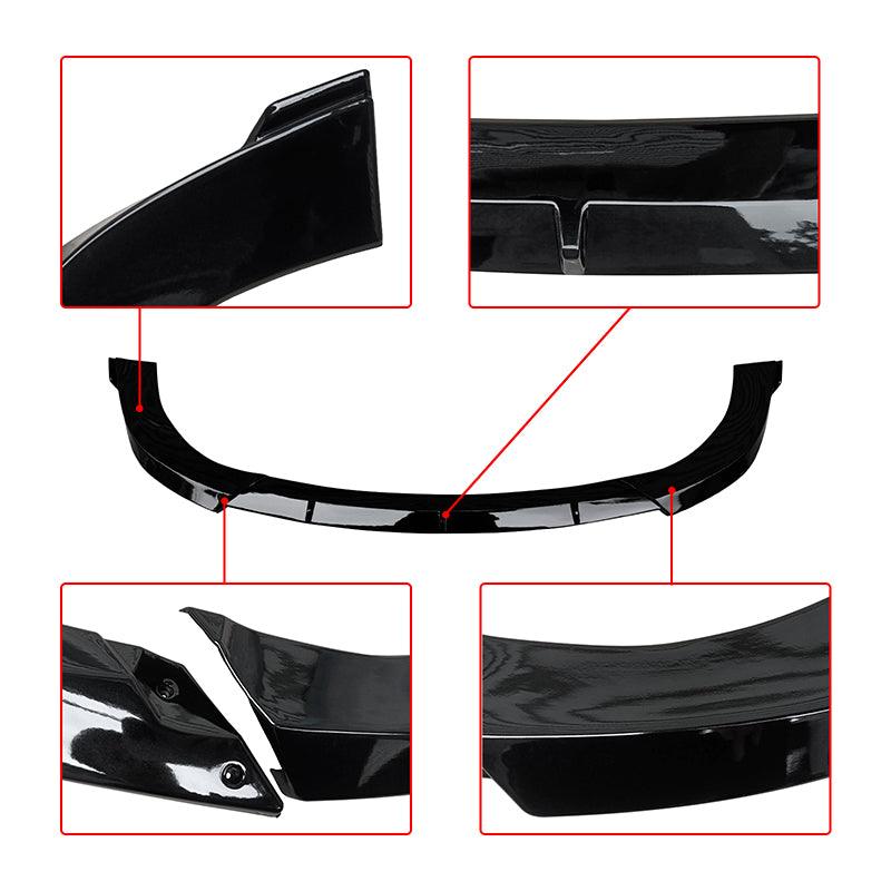 NINTE For 2014 - 2021 Jeep Grand Cherokee SRT/2018 - 2021 Trackhawk Front Lip Spoiler Splitter Guard Bodykit Glossy Black ABS 3Pcs - NINTE
