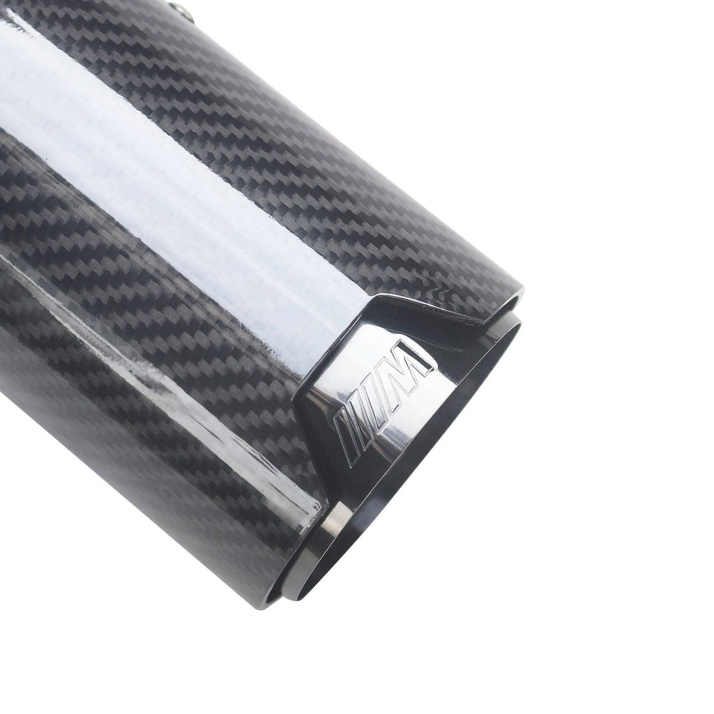 NINTE Exhaust Tip Universal For BMW M Performance Stainless Steel and Glossy Real Car Tail Pipe 2.48“ Inlet 3.6” Outlet 7" Length 2PCS - NINTE