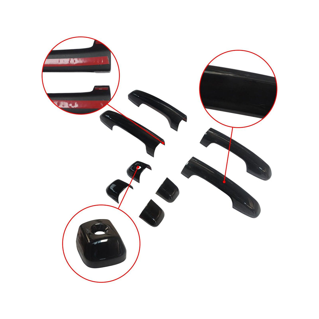 NINTE For 2010 - 2024 Toyota 4 Runner Door Handle Cover Gloss Black without Passenger Key Hole - NINTE