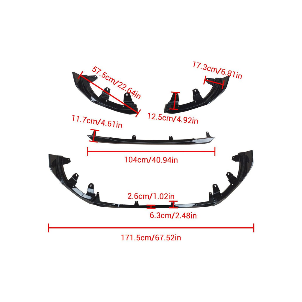 NINTE For 2022 - 2025 BMW G42 Coupe 220i 230i M240i Front Lip MP style Gloss black - NINTE
